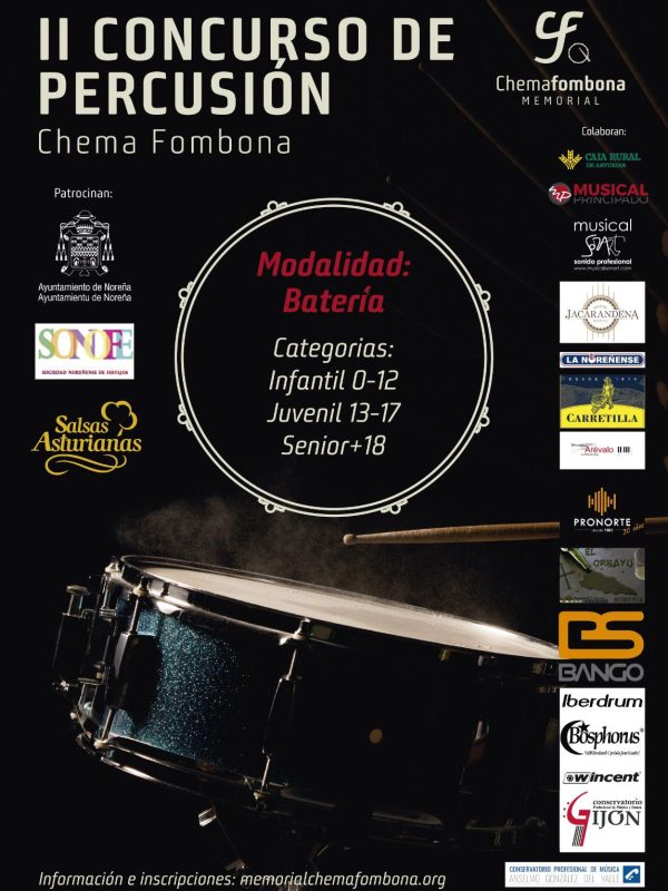 Cartel II Concurso de Percusión 2022 Chema Fombona