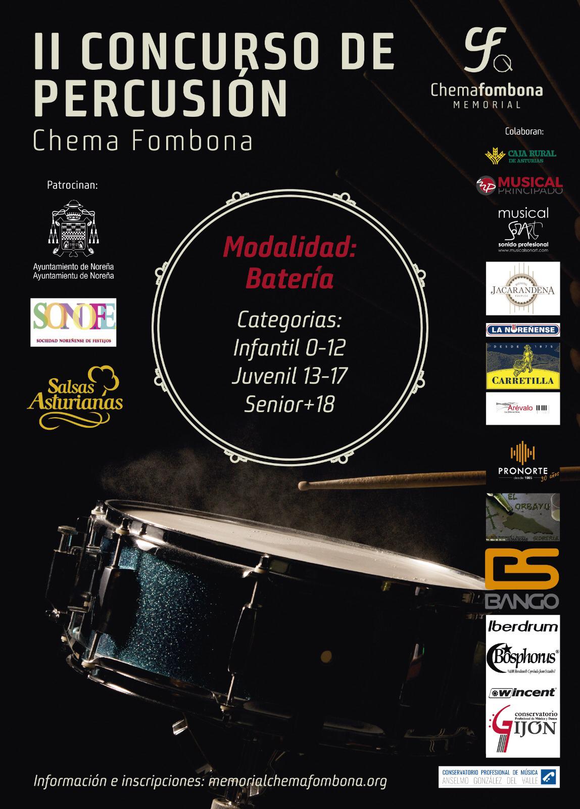 Cartel II Concurso de Percusión 2022 Chema Fombona